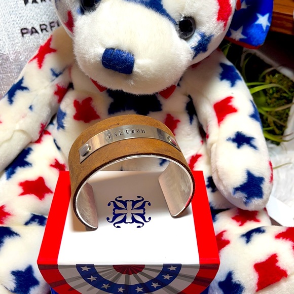 🇺🇸 RUSTIC CUFF USA LEATHER BRACELET FREEDOM - Picture 5 of 5